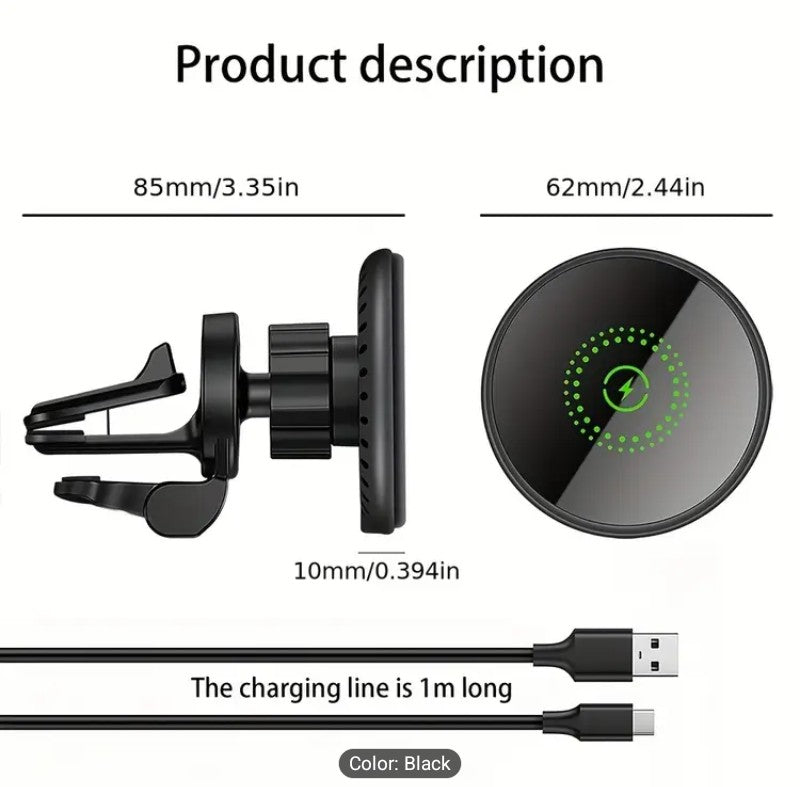 MagSafe Magnetic Wireless Car Phone Holder – For iPhone 12–16 Series