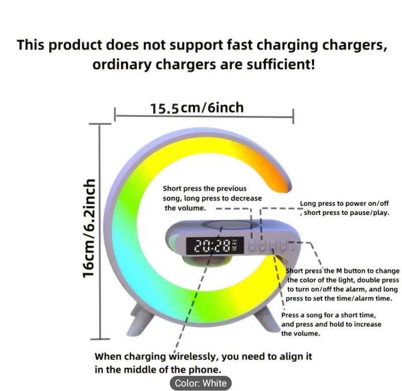 Galaxy Glow Wireless Charging Alarm Clock