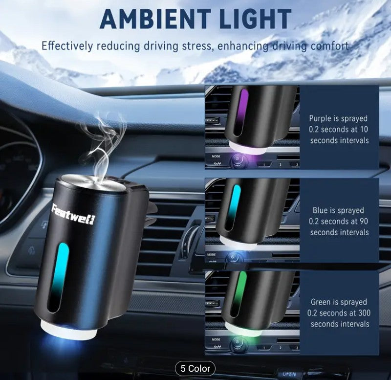 Universal Car Aroma Diffuser & Humidifier - Ambient Light + Essentials Oils