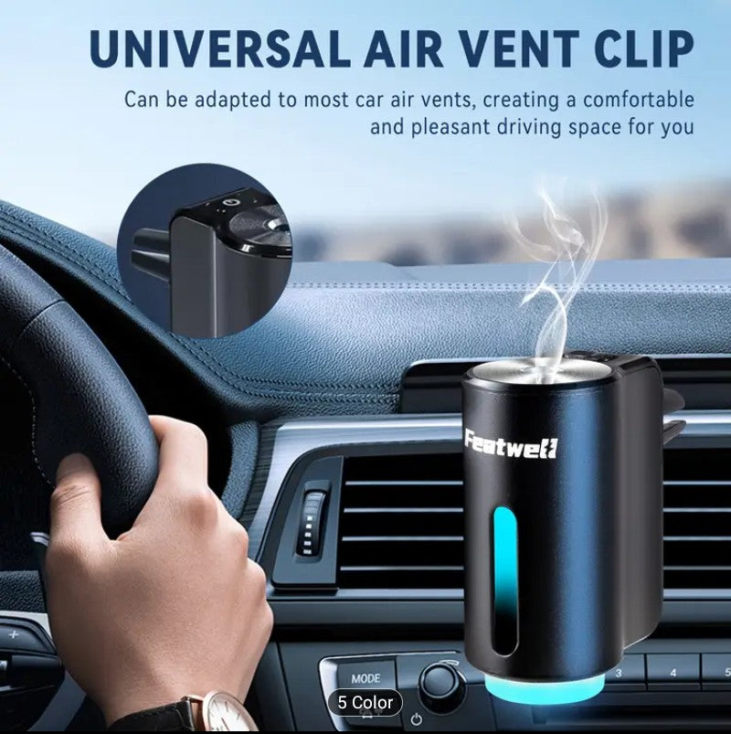 Universal Car Aroma Diffuser & Humidifier - Ambient Light + Essentials Oils