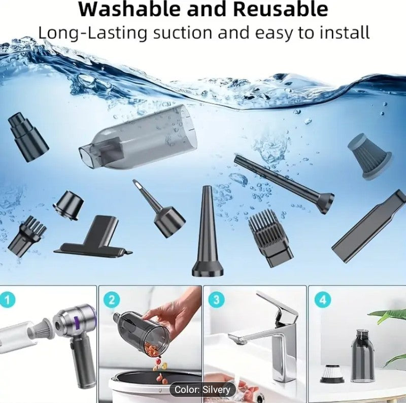4-in-1 Portable Handheld Vacuum Cleaner (16KPa Power Suction)