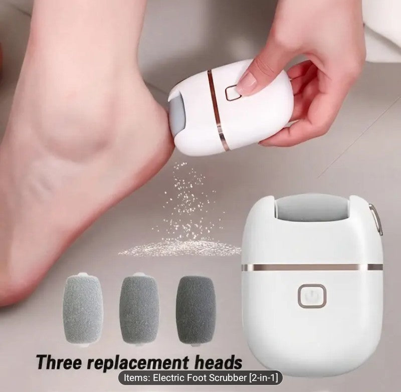 Electric Foot Scrubber - Rechargeable 2-in-1 Callus Remover