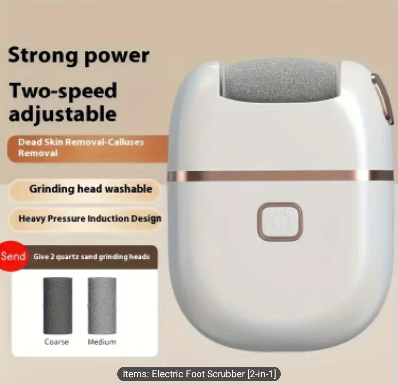 Electric Foot Scrubber - Rechargeable 2-in-1 Callus Remover