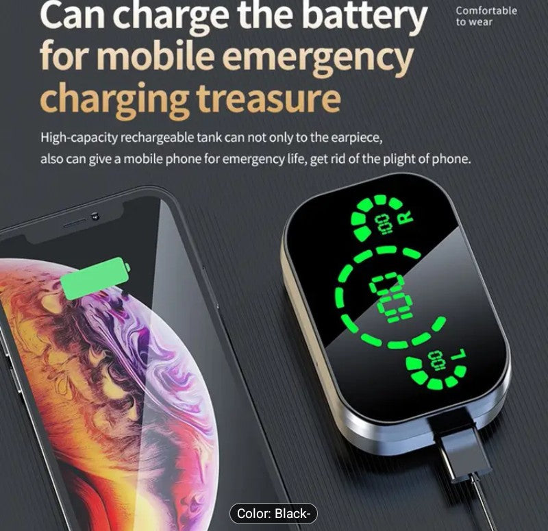 Wireless Bluetooth Earbuds with Power Bank Charging Case (LED Display)