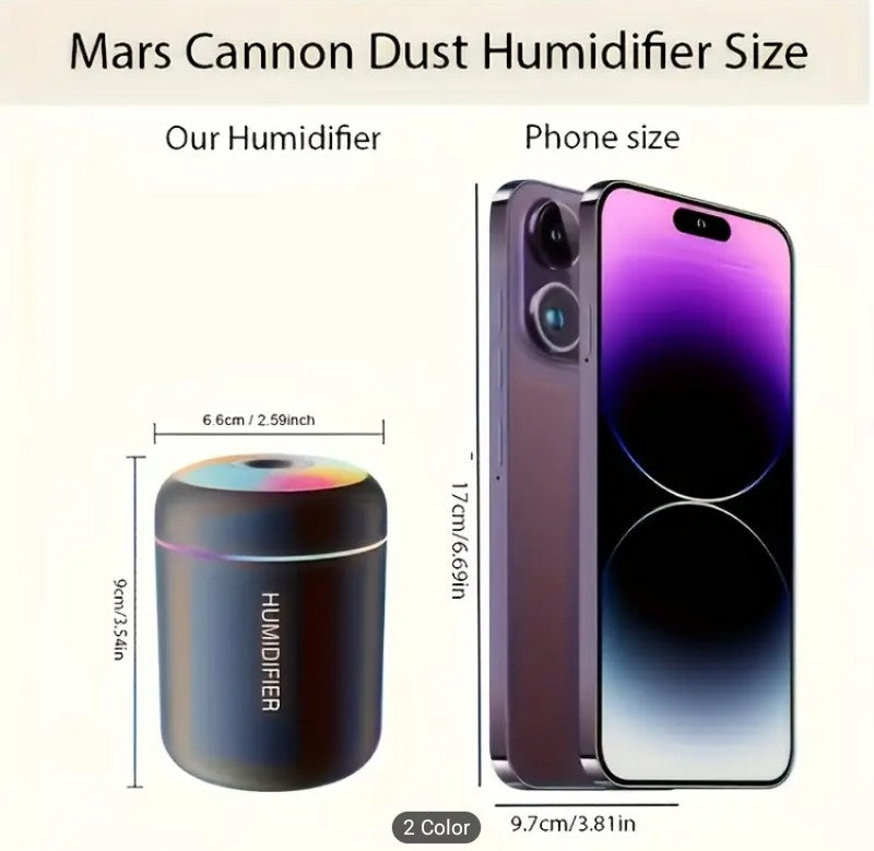 Mini LED Ultrasonic Air Humidifier & Aroma Diffuser (USB Powered)