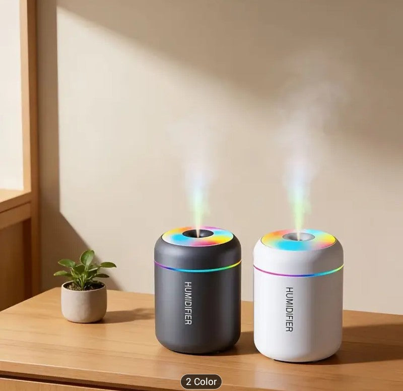 Mini LED Ultrasonic Air Humidifier & Aroma Diffuser (USB Powered)