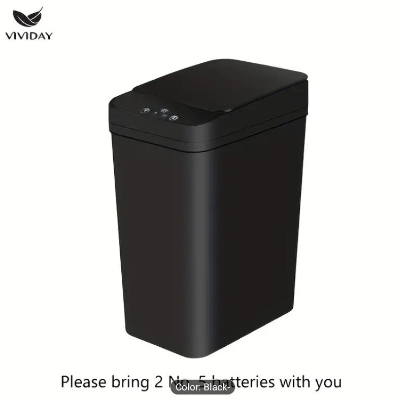 Smart Sensor Touchless Trash Can (Matt Black)
