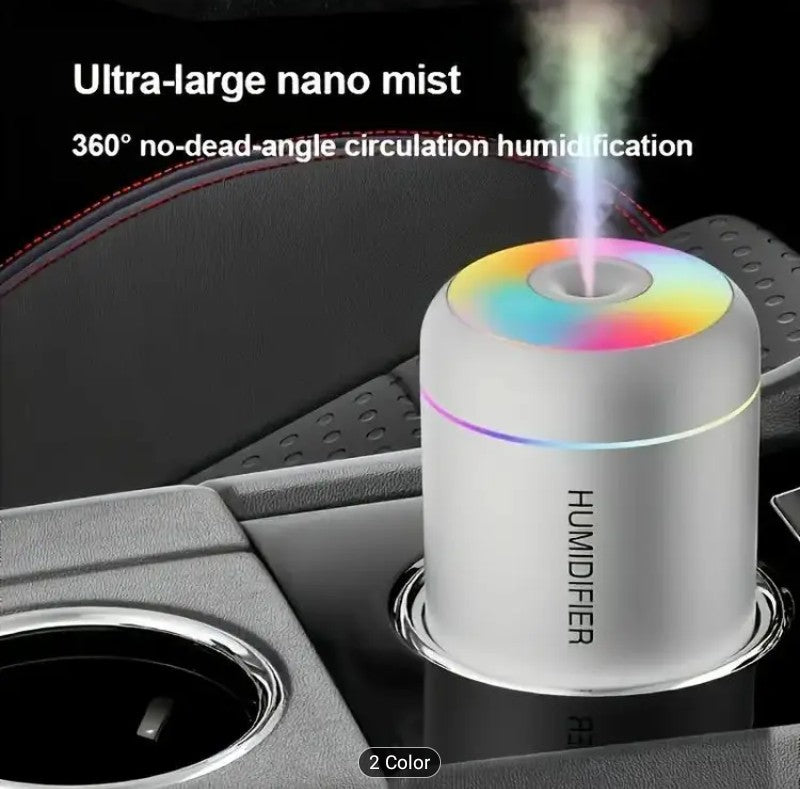 Mini LED Ultrasonic Air Humidifier & Aroma Diffuser (USB Powered)